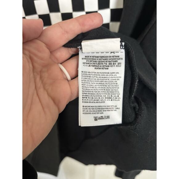 Vans Off The Wall Black White Checkered Crewneck Pullover Size XL Skater Grunge - Picture 5 of 5